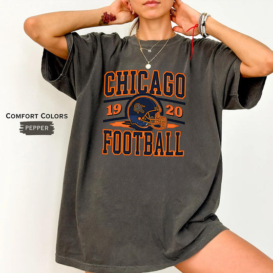Comfort Colors Vintage Chicago Football T-Shirt, Woman Chicago Football Shirt, Chicago Sports Gear, Game Day Apparel, Football Fan Clothing