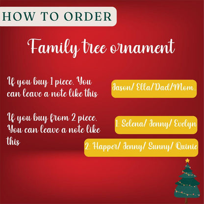 Custom Family Name Wooden Christmas Tree Ornament: Laser-Cut Keepsake