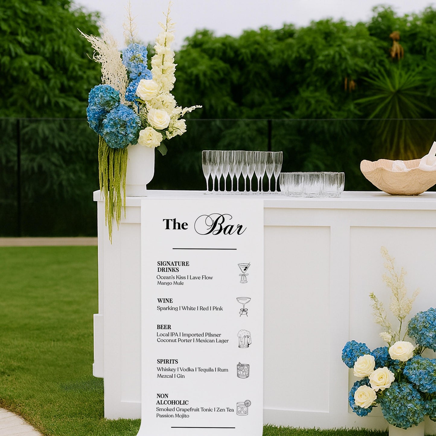 Fabric Bar Sign, Wedding Bar Menu, Custom Bar Sign, Bar Sign, Signature Cocktails Sign, Minimalist Bar, His and Hers Wedding Bar Sign