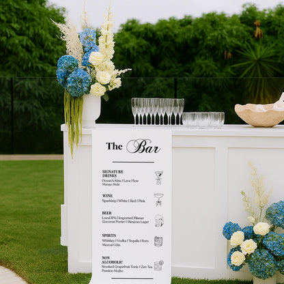 Fabric Bar Sign, Wedding Bar Menu, Custom Bar Sign, Bar Sign, Signature Cocktails Sign, Minimalist Bar, His and Hers Wedding Bar Sign