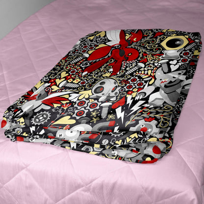 Scizor and Aggron Fleece Blanket, Throw Blanket for Kids and Adults, Soft Cozy Bed Blanket, Cool Bedding Gift, Scizor Blanket Gifts