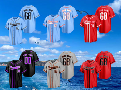 Custom Baseball Jerseys,Personalized Embroidery or Print Team Name, Number, Logo Baseball Sport Uniform for Men,Women,Boys,and Girls Gifts