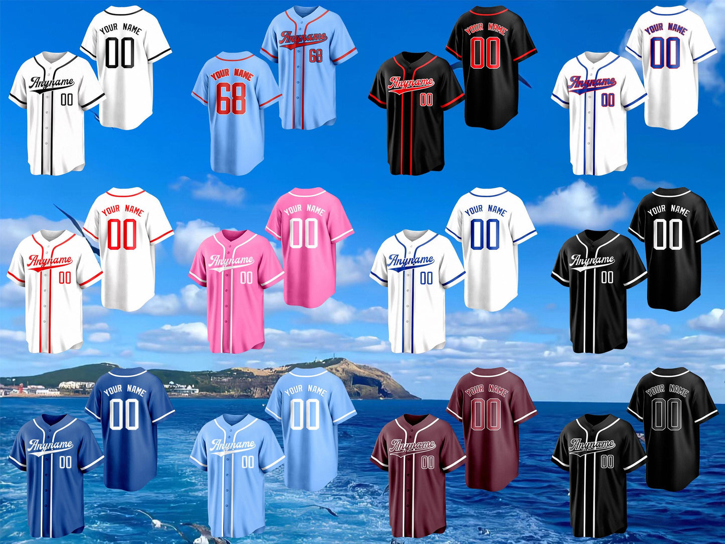 Custom Baseball Jerseys,Personalized Embroidery or Print Team Name, Number, Logo Baseball Sport Uniform for Men,Women,Baseball Fans Gift