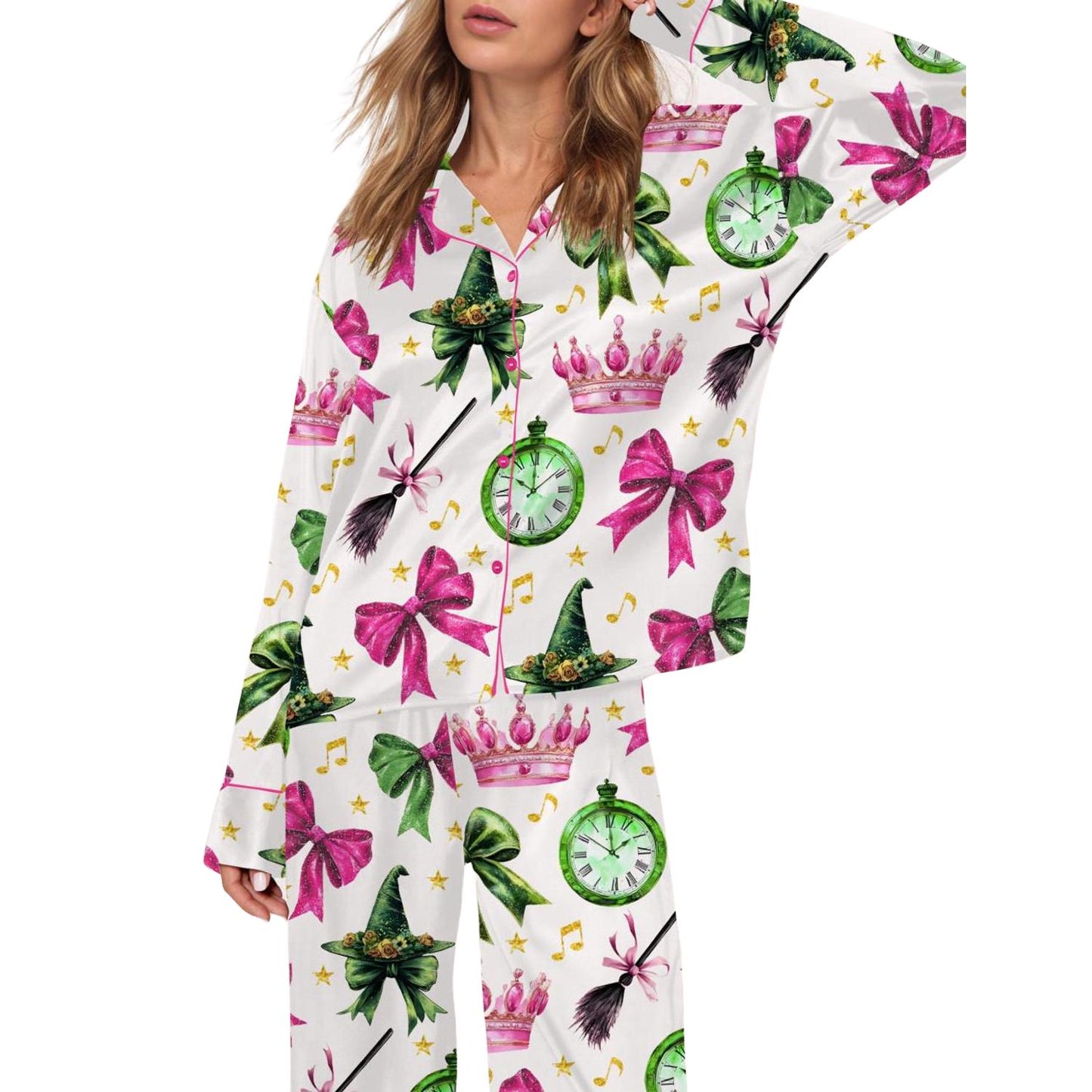 Coquette Wicked Satin Pajama Set For Women  Pajamas Set