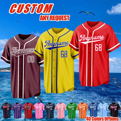 Custom Baseball Jerseys,Personalized Embroidery or Print Team Name, Number, Logo Baseball Sport Uniform for Men,Women,Boys,and Girls Gifts