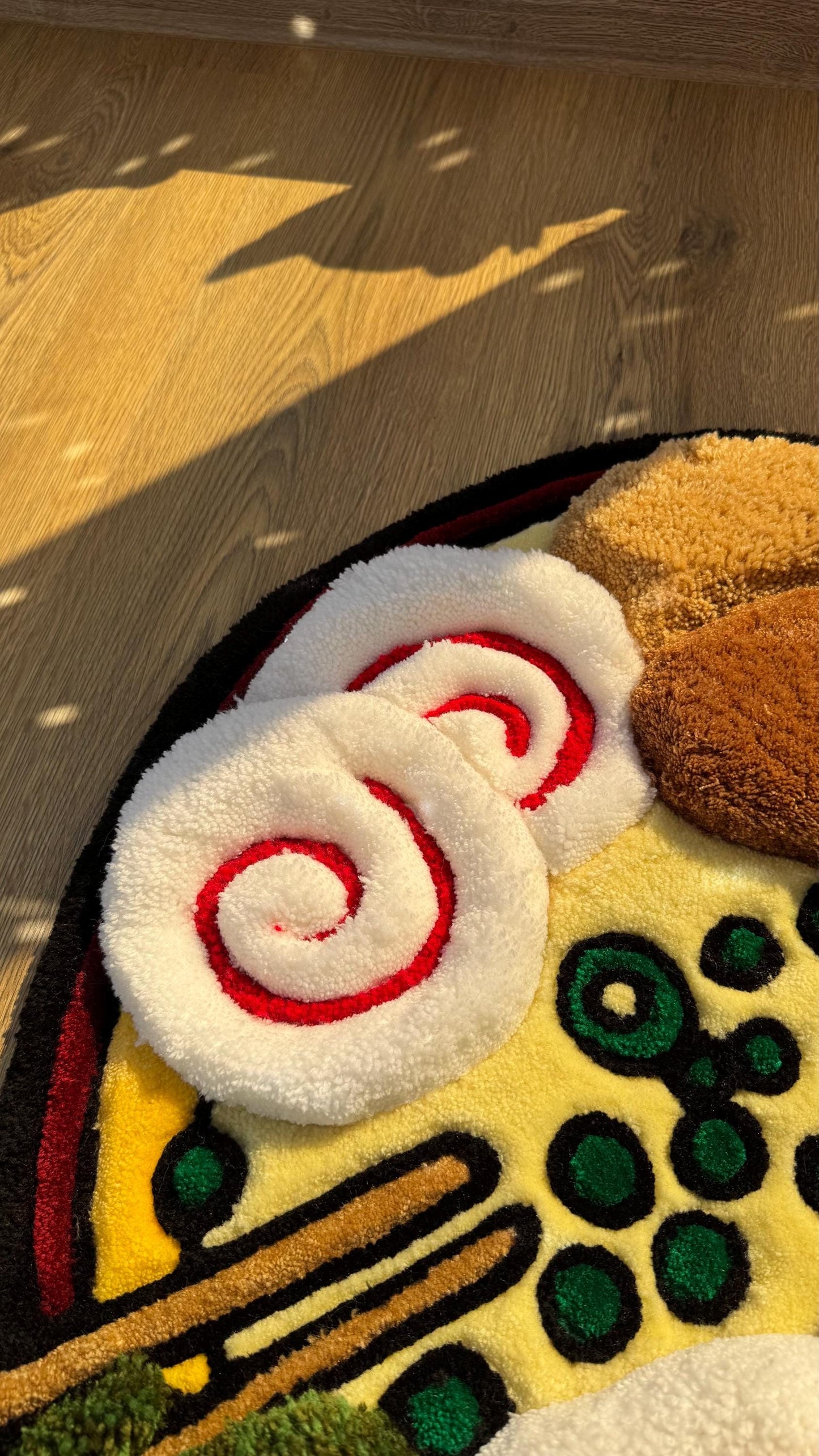 Custom Ramen Rug – Supper Puffy 3D Handmade Tufted Carpet, Cute Mat, Kawaii Girl Room Decor, Unique Gift for Her or Bedroom Mat
