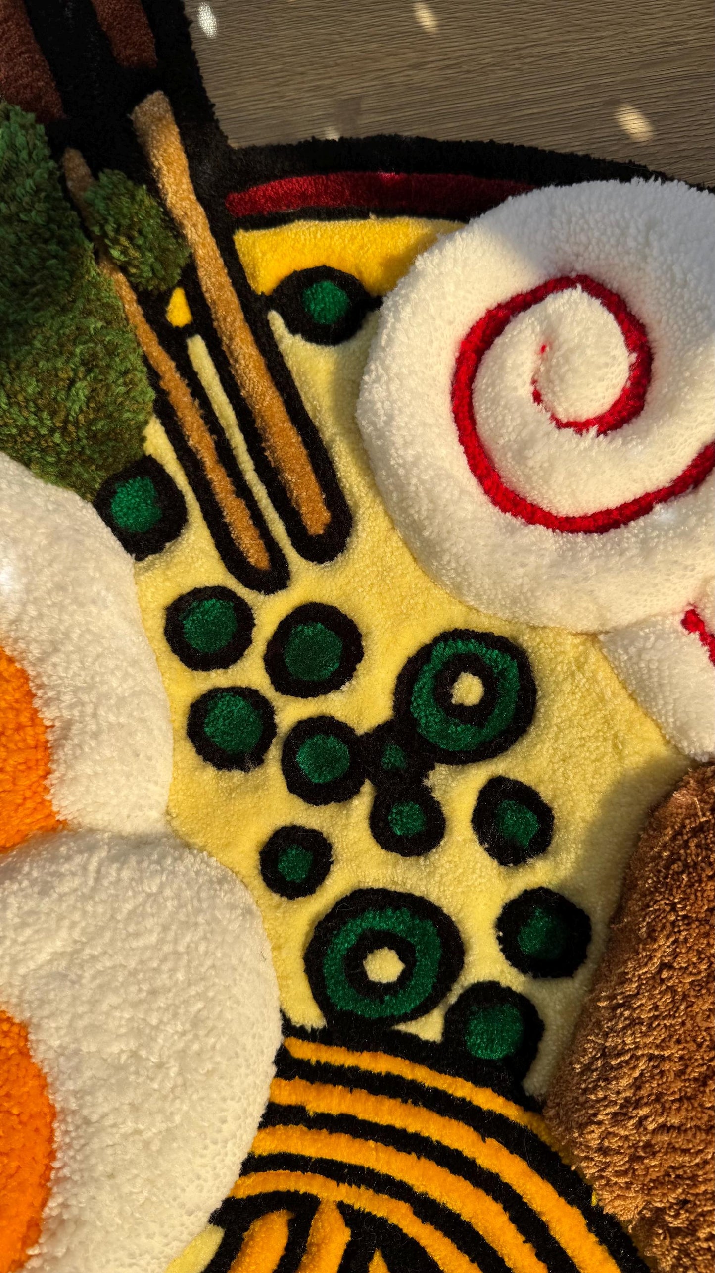 Custom Ramen Rug – Supper Puffy 3D Handmade Tufted Carpet, Cute Mat, Kawaii Girl Room Decor, Unique Gift for Her or Bedroom Mat