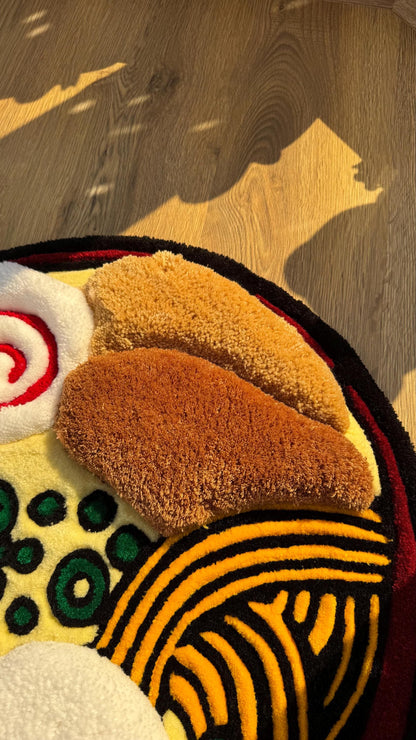 Custom Ramen Rug – Supper Puffy 3D Handmade Tufted Carpet, Cute Mat, Kawaii Girl Room Decor, Unique Gift for Her or Bedroom Mat