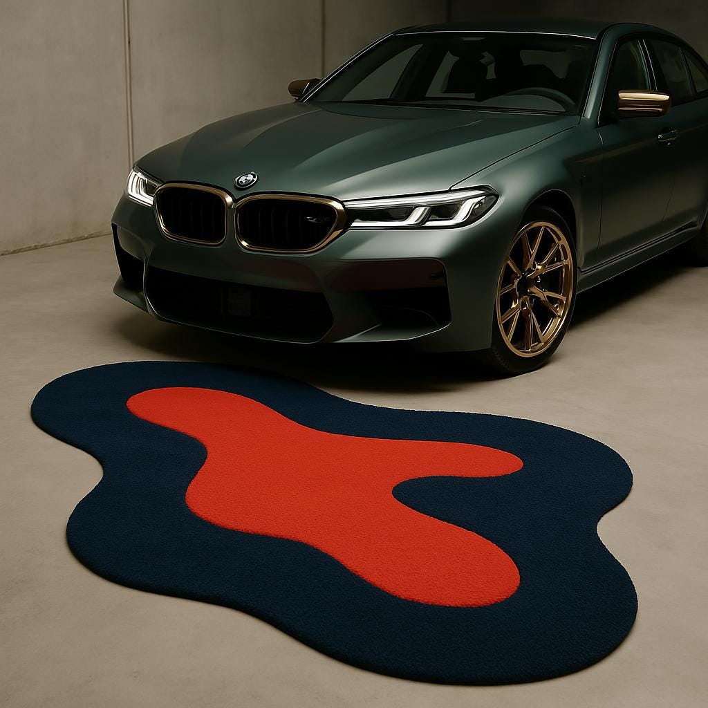 Hand-Tufted Melting Rug: Irregular Black & Red New Zealand Wool Carpet