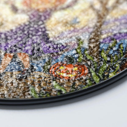 Pumpkin Head Girl in Forest Halloween Suncatcher Window Decor Gift