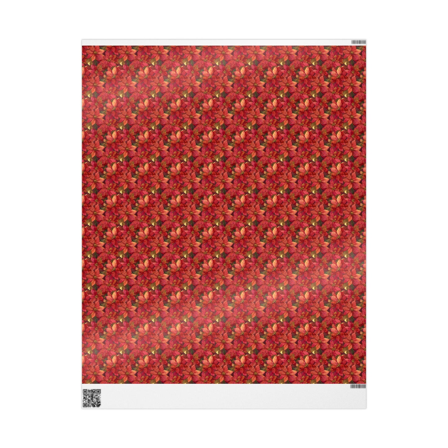 Elegant Poinsettia Wrapping Paper Roll, Christmas Gift Wrap with Watercolor Flowers and Festive Details #5