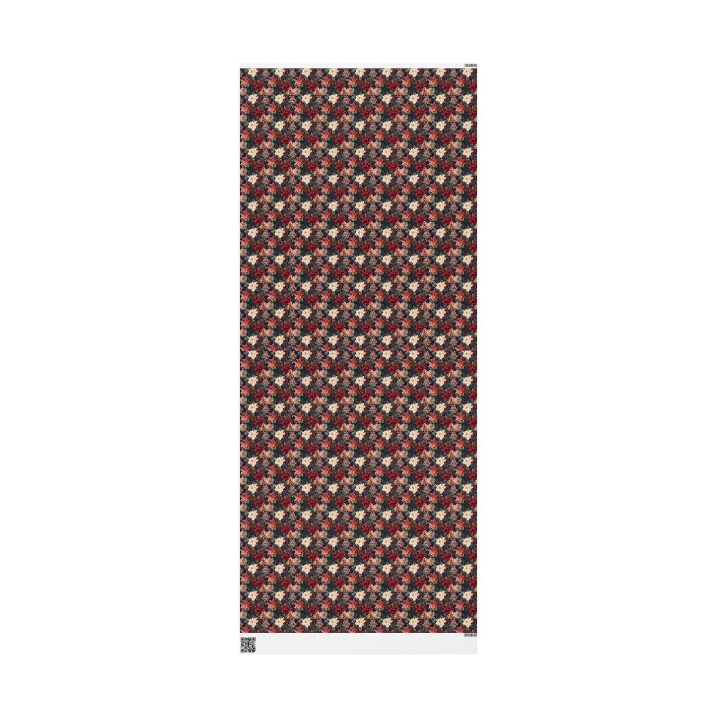 Holiday Wrapping Paper Roll, Watercolor Poinsettia Floral Design for Christmas and Seasonal Gift Wrap #10