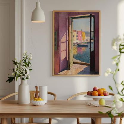 Open Window Henri Matisse Print, Henri Matisse Style Fauvism Painting, Modern Exhibition Print, Mediterranean River Harbour Boats, Coastal