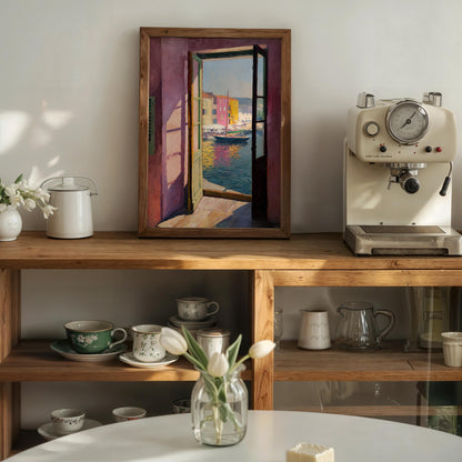 Open Window Henri Matisse Print, Henri Matisse Style Fauvism Painting, Modern Exhibition Print, Mediterranean River Harbour Boats, Coastal