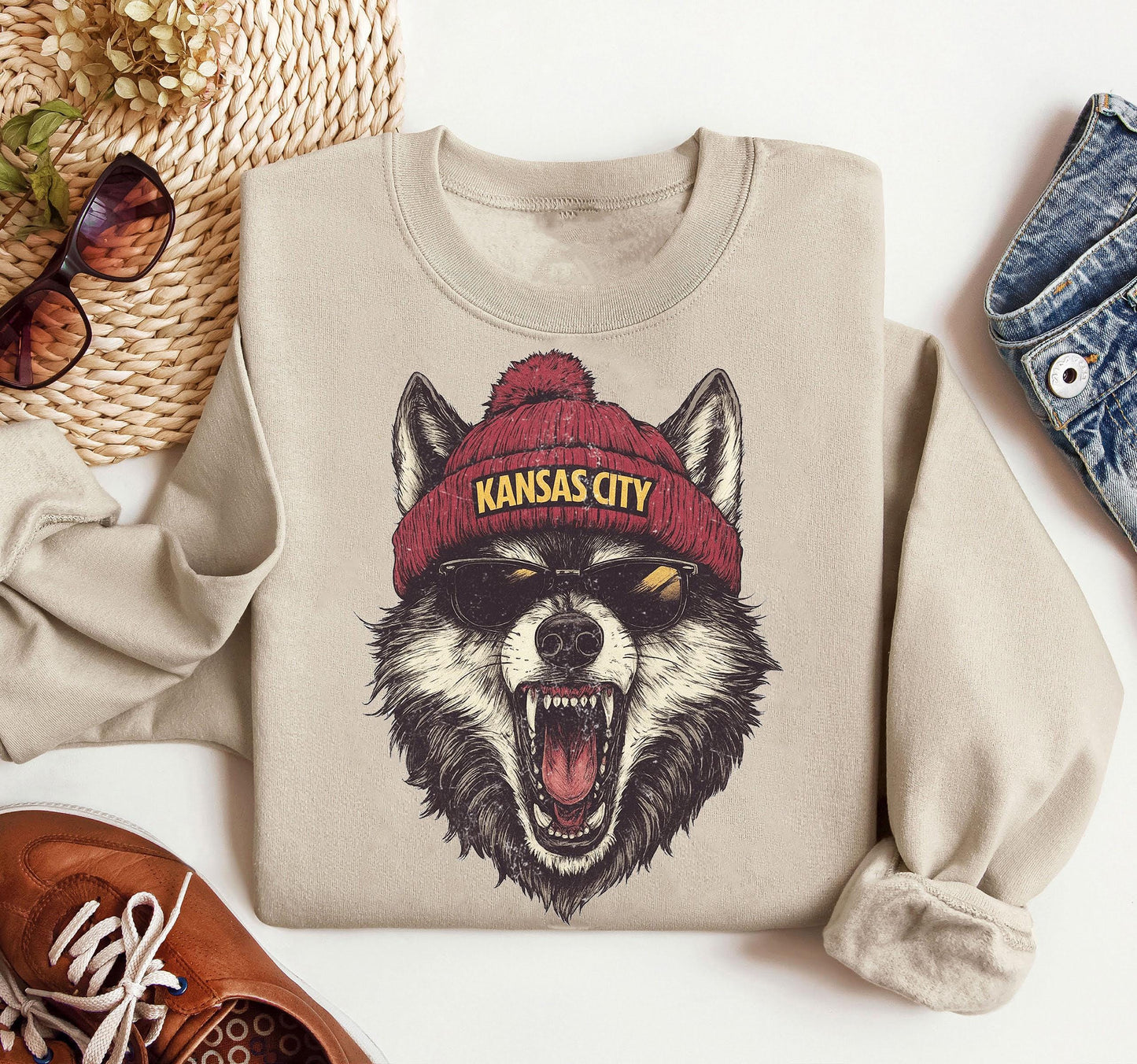 Vintage Style Kansas City Football, Kansas City Football Sweatshirt, Football Fan Gift, Game Day Shirt, Kansas City Sweatshirt.