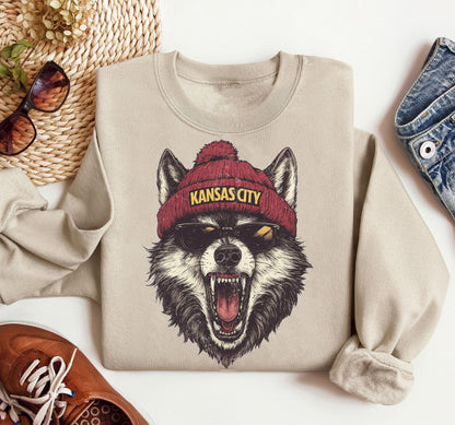 Vintage Style Kansas City Football, Kansas City Football Sweatshirt, Football Fan Gift, Game Day Shirt, Kansas City Sweatshirt.