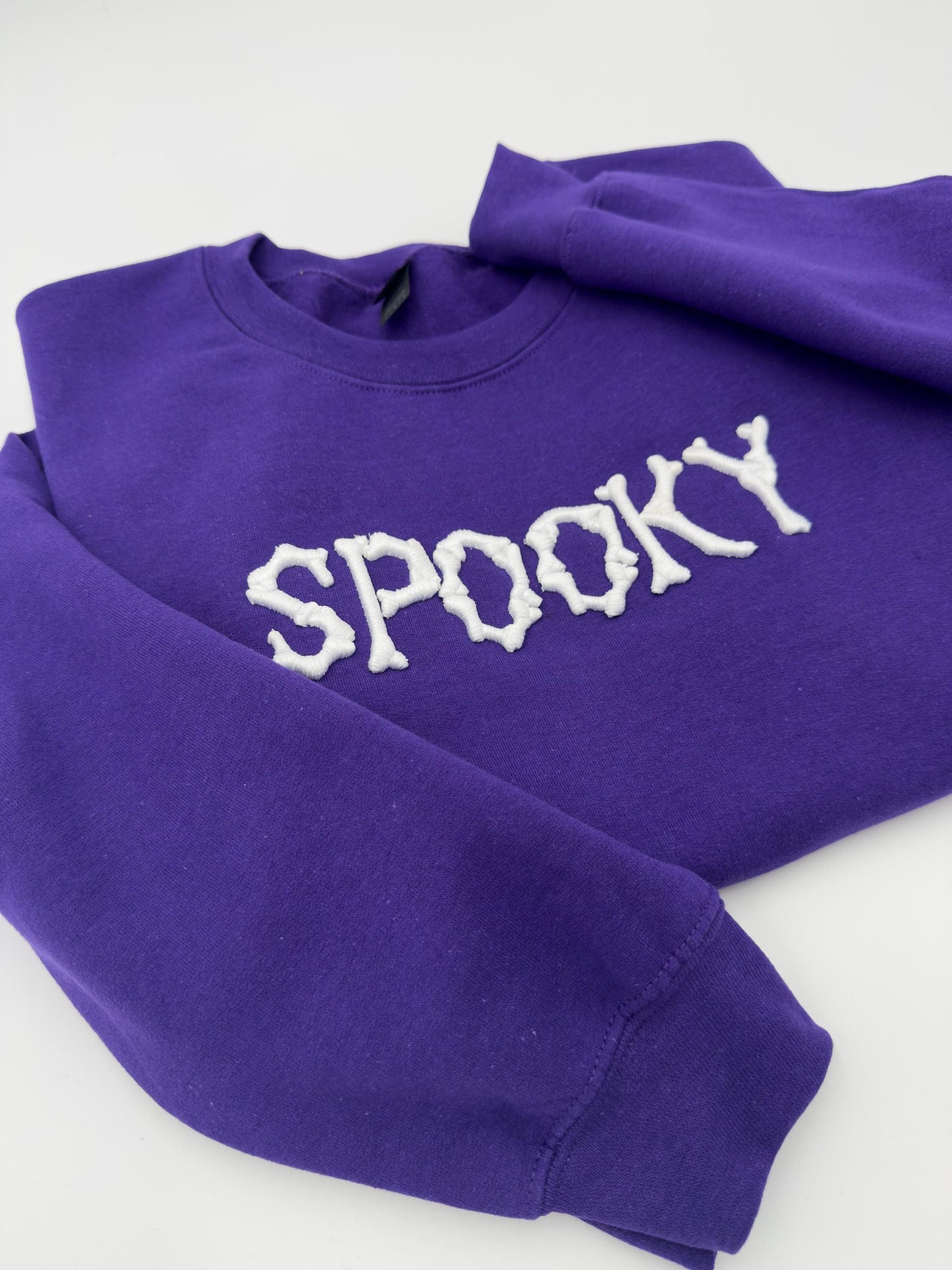 Spooky Embroidered Halloween Sweatshirt, Spooky Season Fun Fall Crewneck Sweater, Autumn Pullover