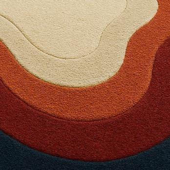 Hand-Tufted Flowing Hues Wool Rug: Irregular Modern Design