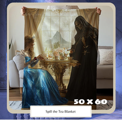 ACOTAR Blanket, Feyre and Suriel Tea Co, Book Blanket, High Lady of the Night Court, Bookish Reader Lover Gift HarborIslandDecor