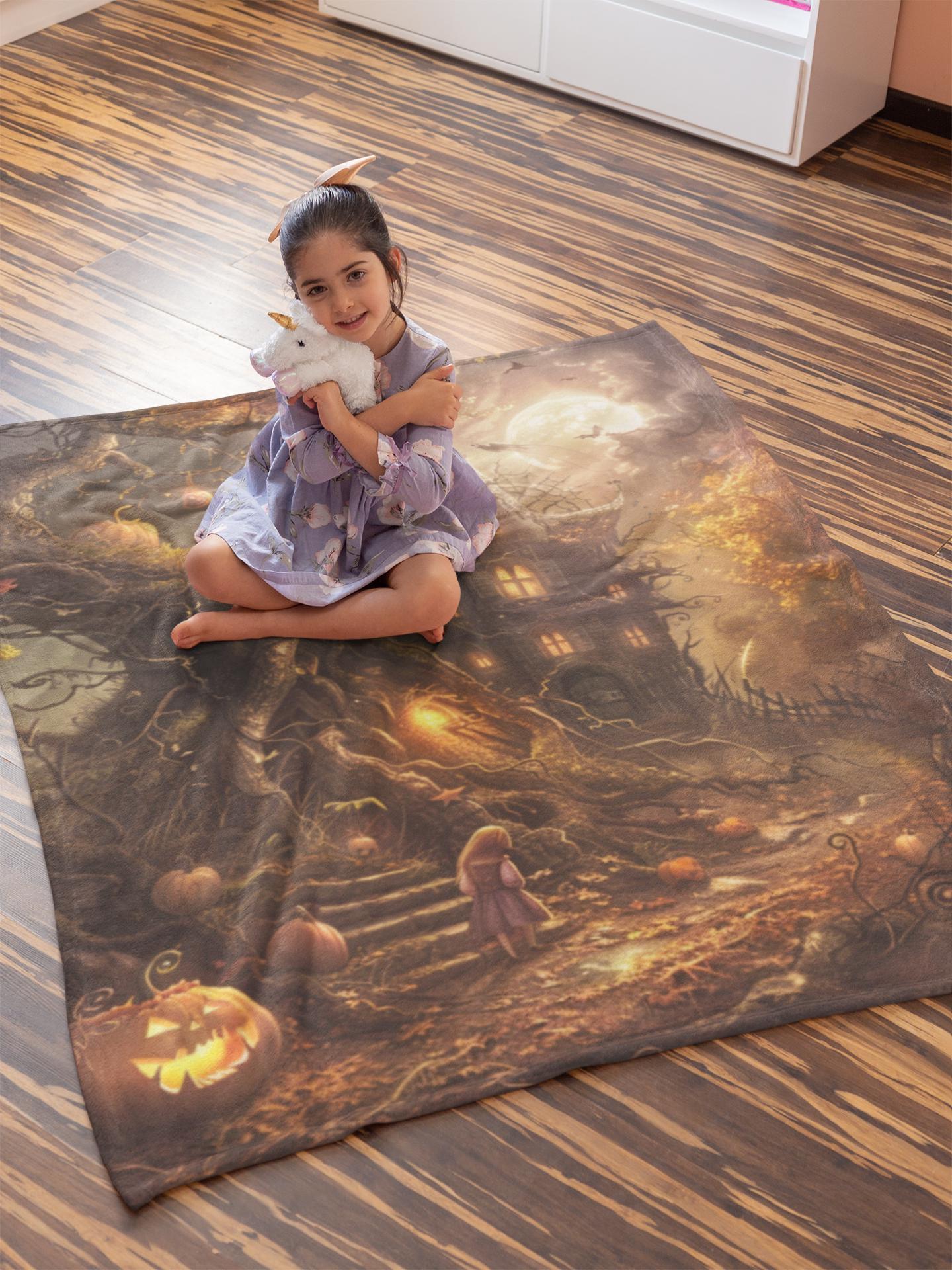 Spooky Season, Halloween Throw, Soft Blanket, Dark Academia Decorative Throw, Witchy Cozy Pumpkin Cover, Autumn Gift Idea, Gothic Home Decor