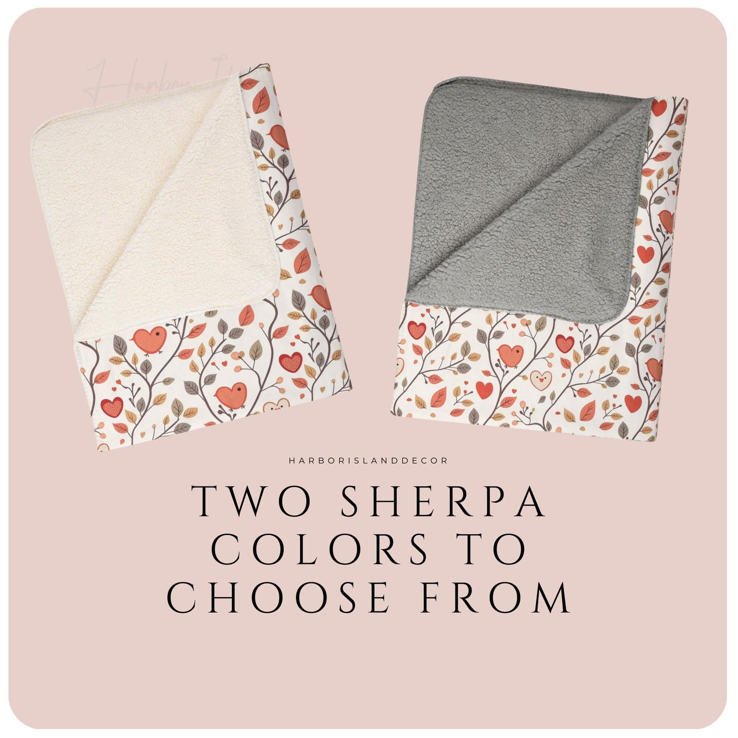 Cozy Soft Sherpa Throw Blanket | Soft Floral & Animal Print Blanket | Warm Fleece Throw for Couch or Bed Gift for Him Her HarborIslandDecor