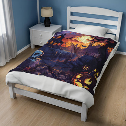 Soft Blanket Throw Blanket, Halloween Decor, Gifts for Her, Gifts for Him, Unique Design, Spooky Season Decor with Spooky Bats