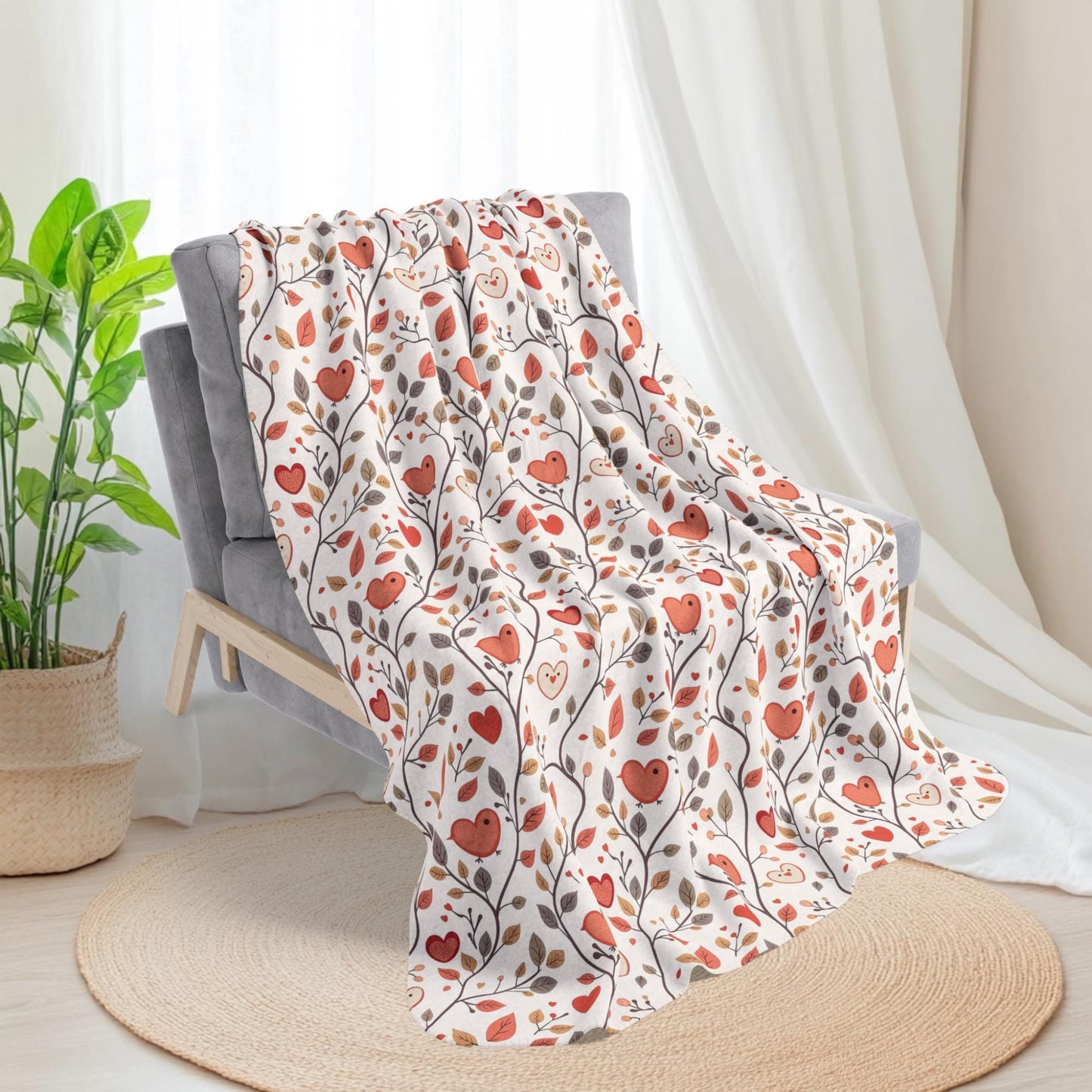 Cozy Soft Sherpa Throw Blanket | Soft Floral & Animal Print Blanket | Warm Fleece Throw for Couch or Bed Gift for Him Her HarborIslandDecor