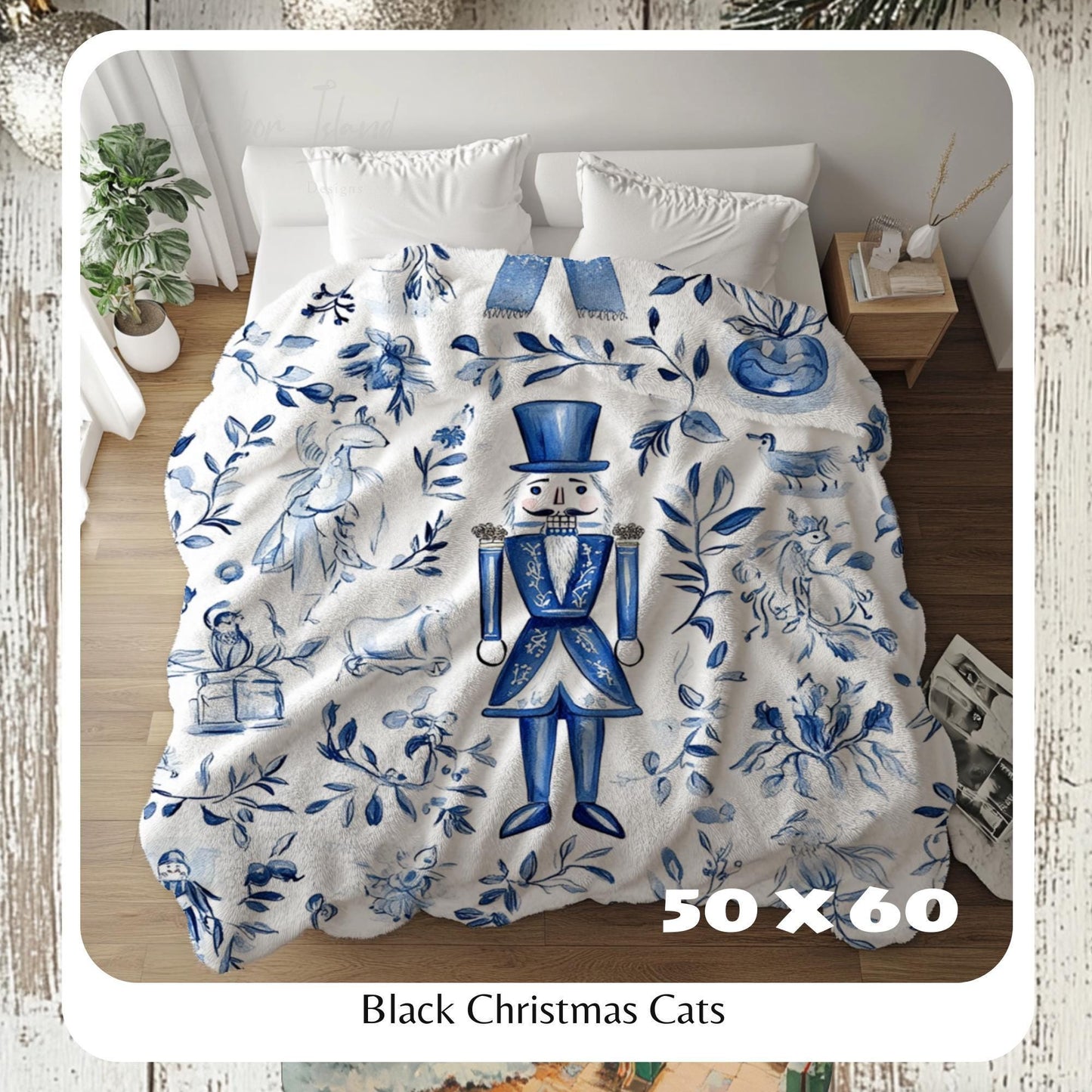 Nutcracker Ballet Cozy Throw Blanket, Festive Holiday Throw, Cozy Christmas Blanket, Christmas Blanket, Holiday Throw, HarborIslandDecor