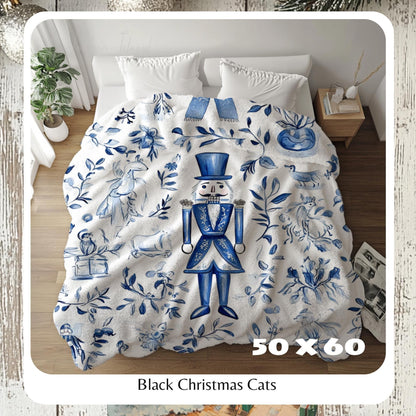 Nutcracker Ballet Cozy Throw Blanket, Festive Holiday Throw, Cozy Christmas Blanket, Christmas Blanket, Holiday Throw, HarborIslandDecor