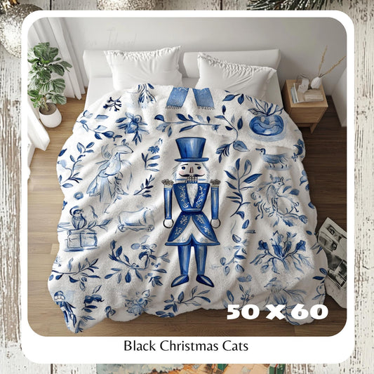 Nutcracker Ballet Cozy Throw Blanket, Festive Holiday Throw, Cozy Christmas Blanket, Christmas Blanket, Holiday Throw, HarborIslandDecor