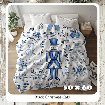 Nutcracker Ballet Cozy Throw Blanket, Festive Holiday Throw, Cozy Christmas Blanket, Christmas Blanket, Holiday Throw, HarborIslandDecor