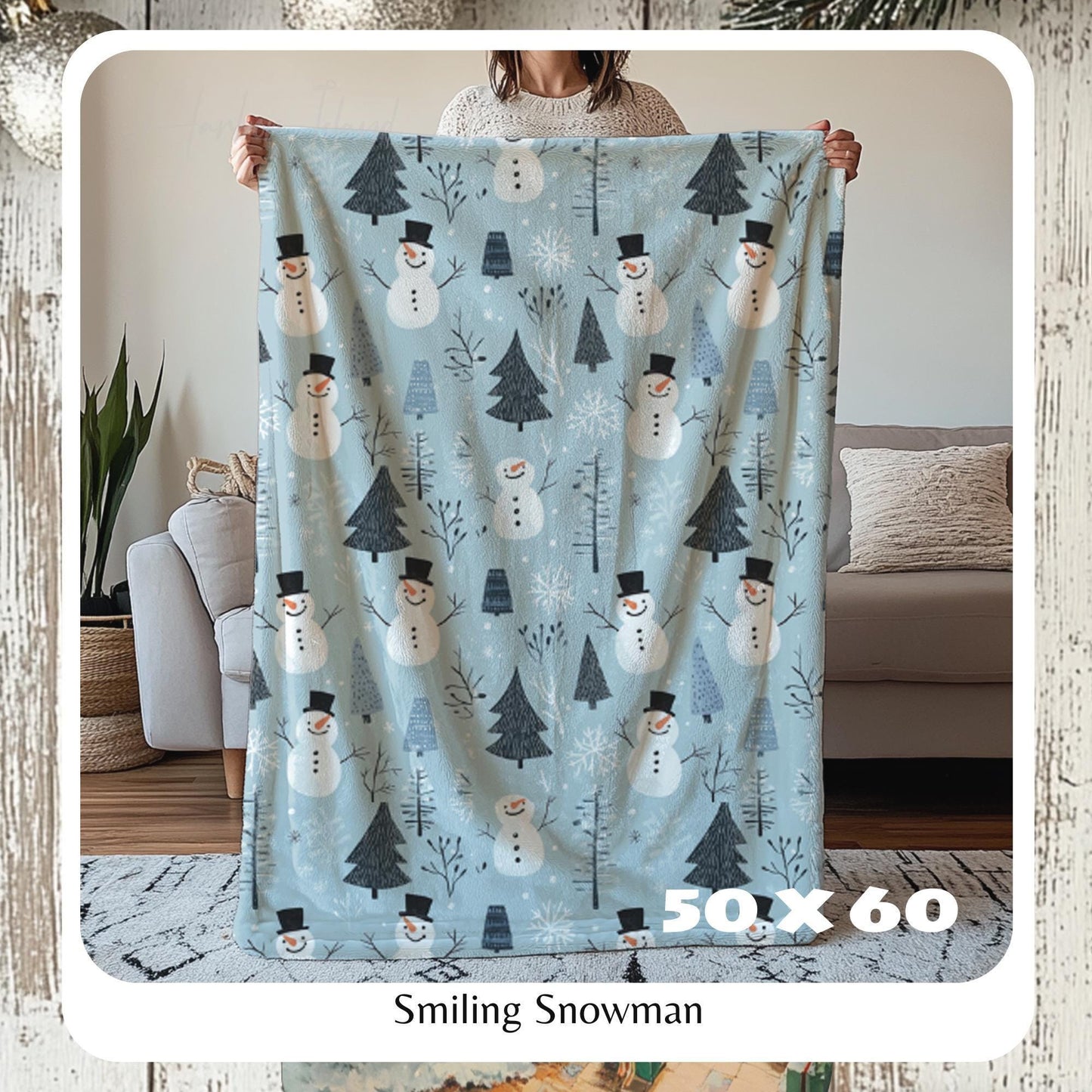 Christmas Blanket, Cozy Snowman Throw Blanket, Frosty the Snowman, Plush Throw Blanket, Baby Blanket, Best Christmas Gift, HarborIslandDecor