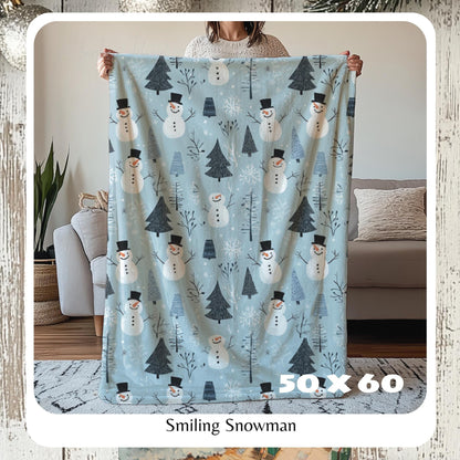 Christmas Blanket, Cozy Snowman Throw Blanket, Frosty the Snowman, Plush Throw Blanket, Baby Blanket, Best Christmas Gift, HarborIslandDecor