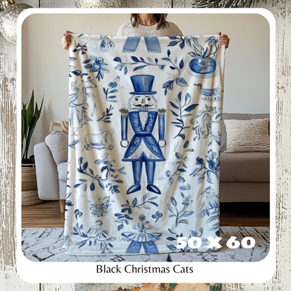 Nutcracker Ballet Cozy Throw Blanket, Festive Holiday Throw, Cozy Christmas Blanket, Christmas Blanket, Holiday Throw, HarborIslandDecor