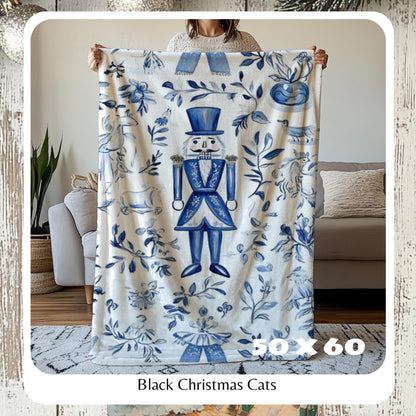 Nutcracker Ballet Cozy Throw Blanket, Festive Holiday Throw, Cozy Christmas Blanket, Christmas Blanket, Holiday Throw, HarborIslandDecor