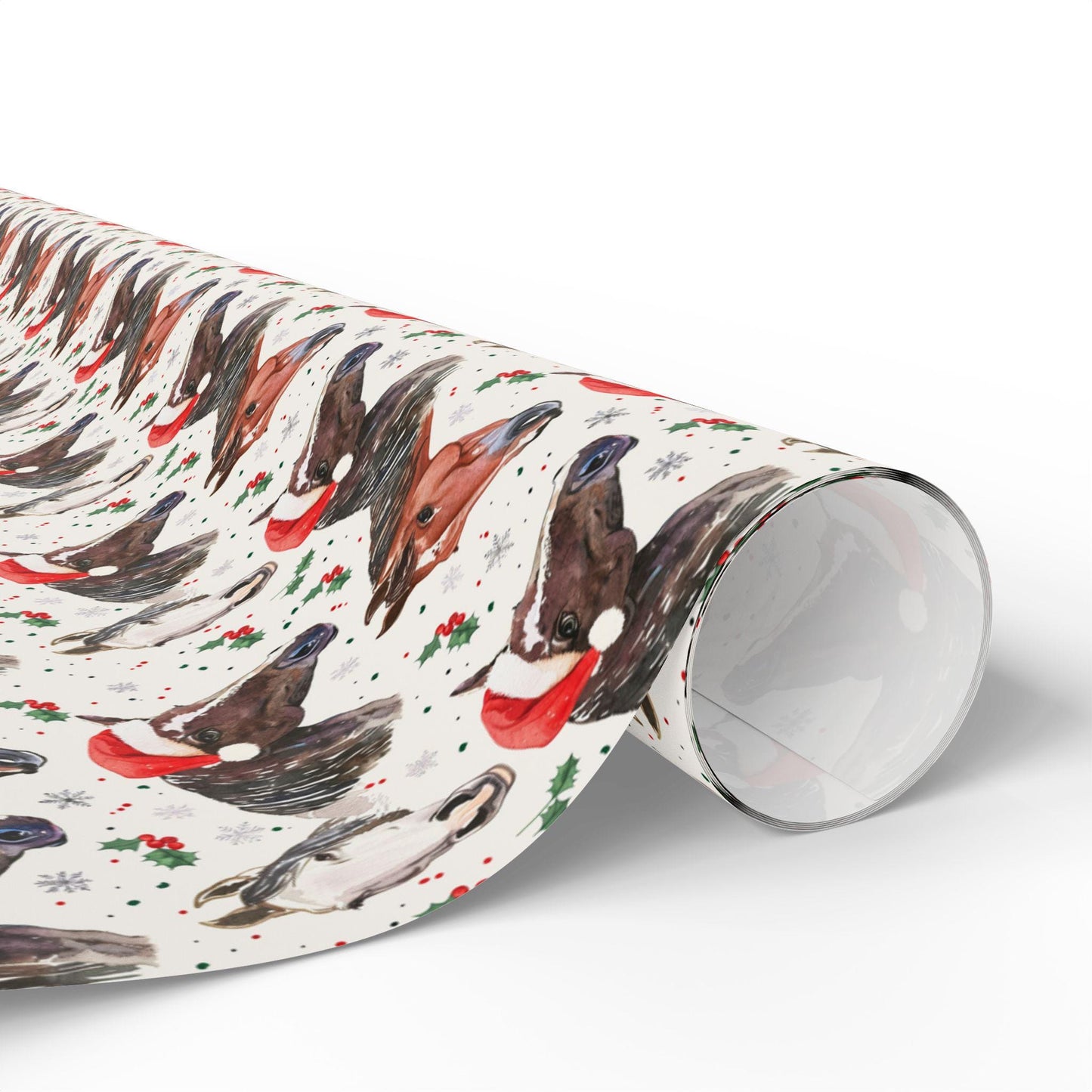 Holiday Horse Wrapping Paper, Cowgirl Christmas Gift Wrap, Winter Equestrian Paper, Riding Present Wrap, Horse Lover Festive Sheet