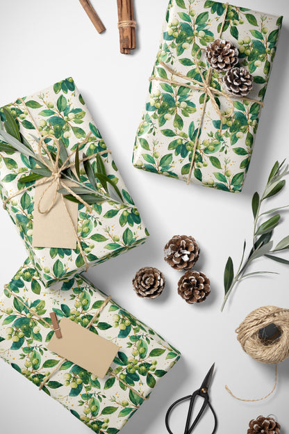 Elegant Christmas Wrapping Paper Roll with Mistletoe, Premium Holiday Gift Wrap for Winter Occasions #12