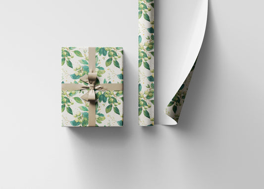 Elegant Christmas Wrapping Paper Roll with Mistletoe, Premium Holiday Gift Wrap for Winter Occasions #12