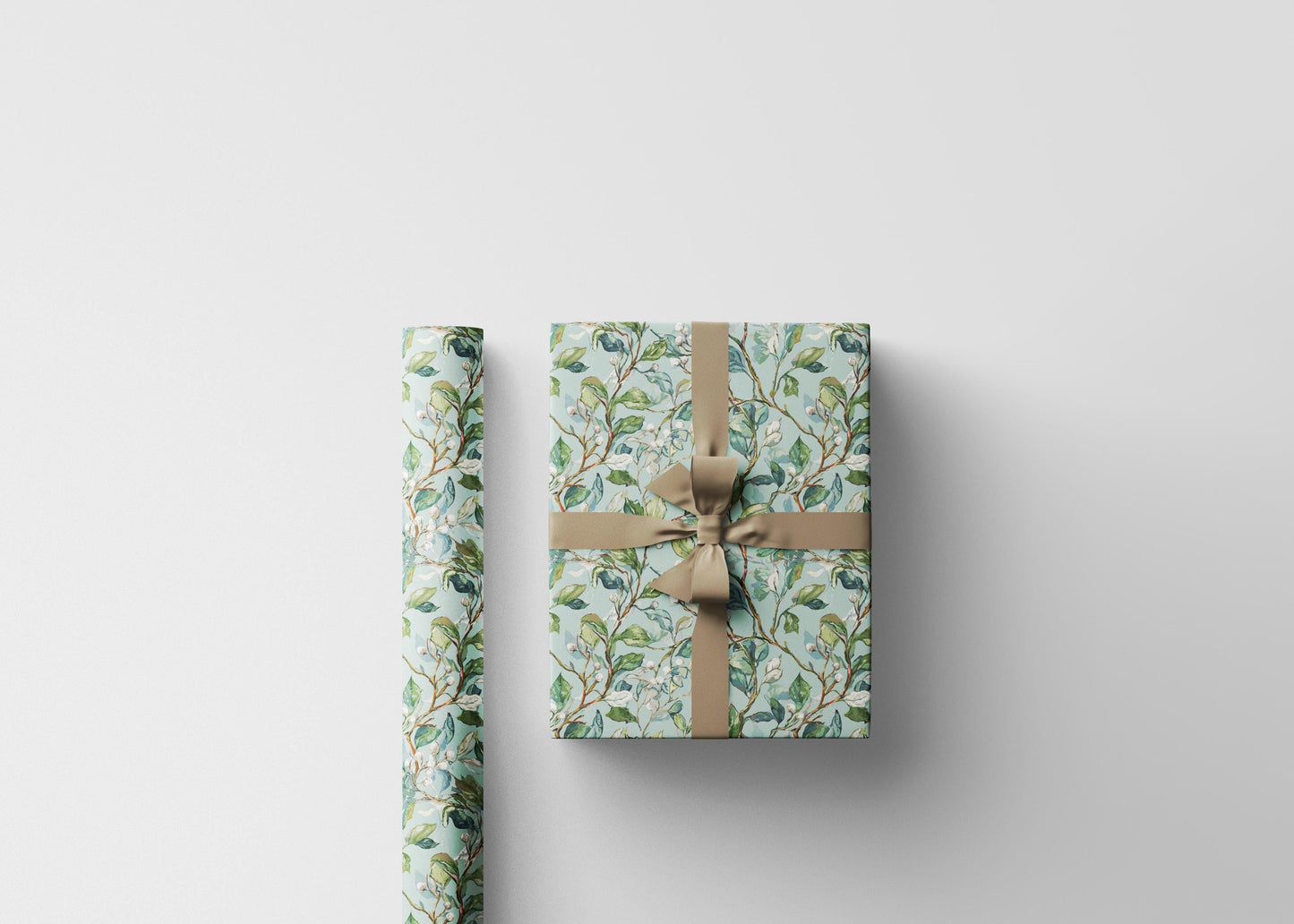 Elegant Mistletoe Wrapping Paper Roll, Winter Holiday Gift Wrap for Christmas Gifts and Seasonal Packaging #3