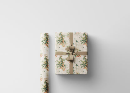 Premium Mistletoe Gift Wrap Roll, Christmas Wrapping Paper for Holiday Packaging and Seasonal Gifts #11