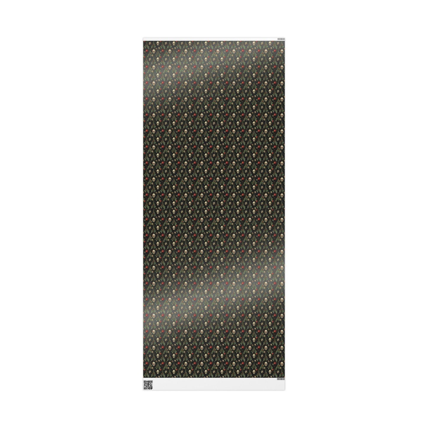 Dark Gothic Christmas Wrapping Paper Roll, Skulls and Bats Holiday Wrap for Alternative Gift Giving #3