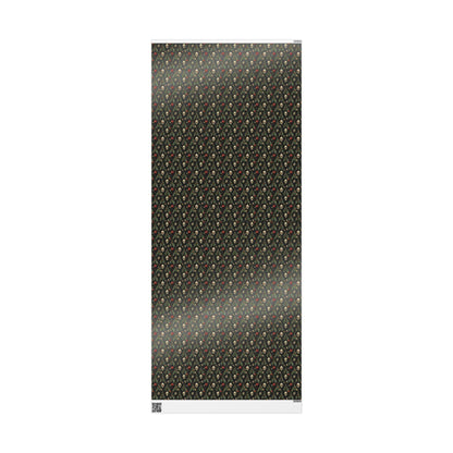 Dark Gothic Christmas Wrapping Paper Roll, Skulls and Bats Holiday Wrap for Alternative Gift Giving #3