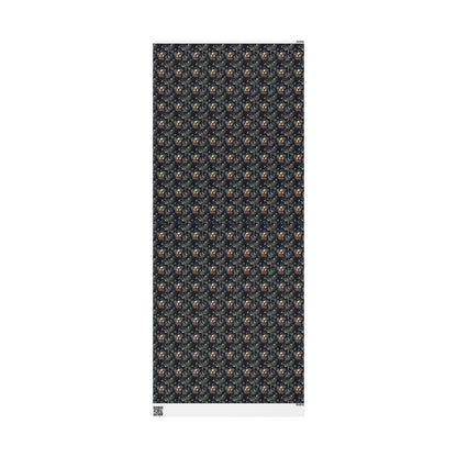 Black Christmas Wrapping Paper Roll, Gothic Gift Wrap with Skulls for Alternative Holidays #5