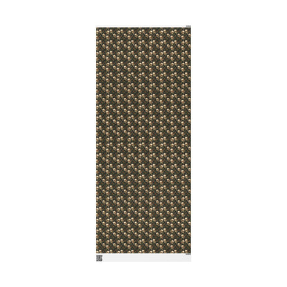 Skull Pattern Christmas Wrapping Paper Roll, Goth Holiday Gift Wrap in Dark Tones for Gothmas #22