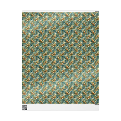 Winter Evergreen Wrapping Paper Roll, Pinecone and Tree Gift Wrap for Holiday and Christmas wrapping paper