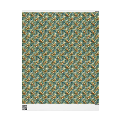 Winter Evergreen Wrapping Paper Roll, Pinecone and Tree Gift Wrap for Holiday and Christmas wrapping paper