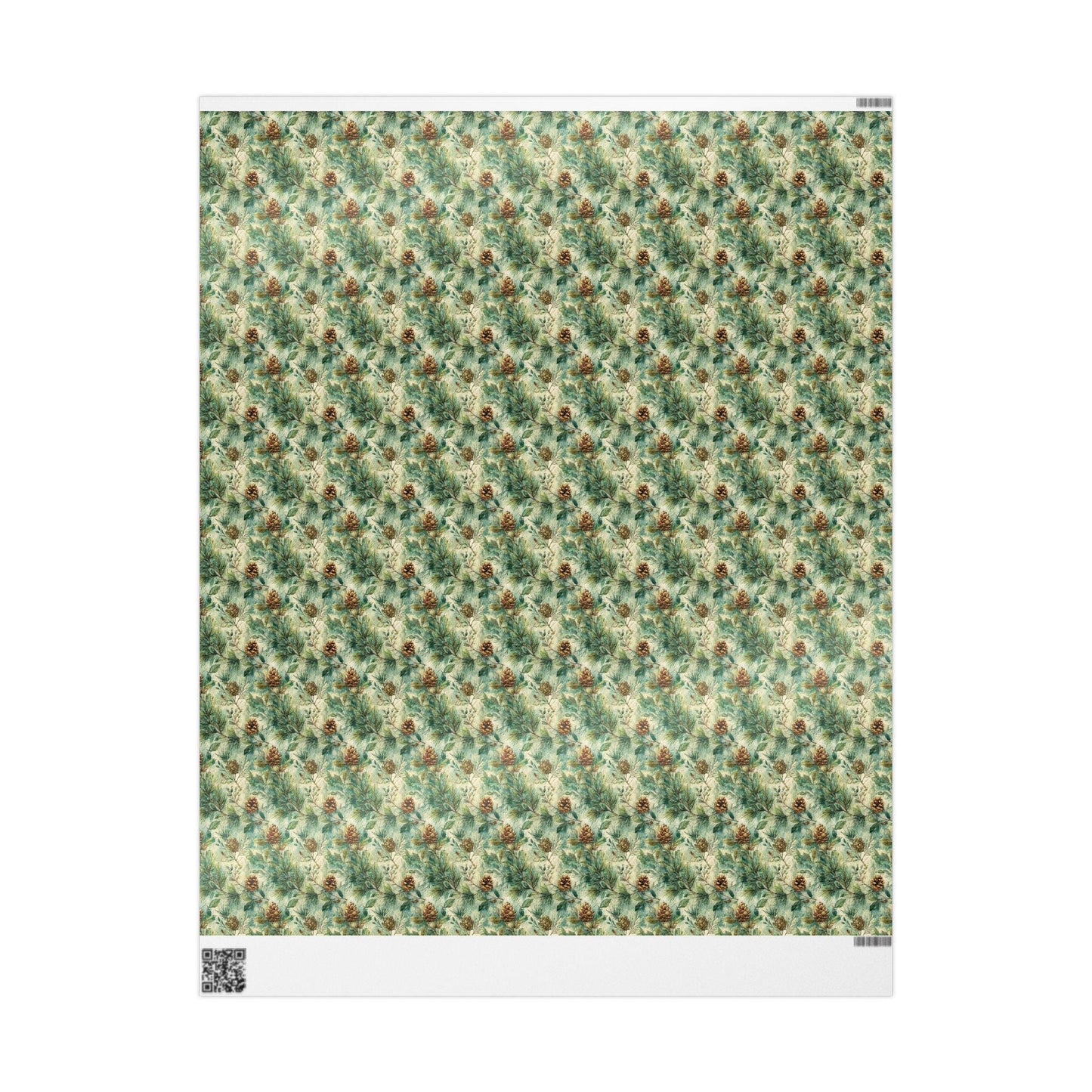 Christmas Wrapping Paper Roll with Pinecones and Trees, Winter Forest Gift Wrap for Seasonal Gifting #2