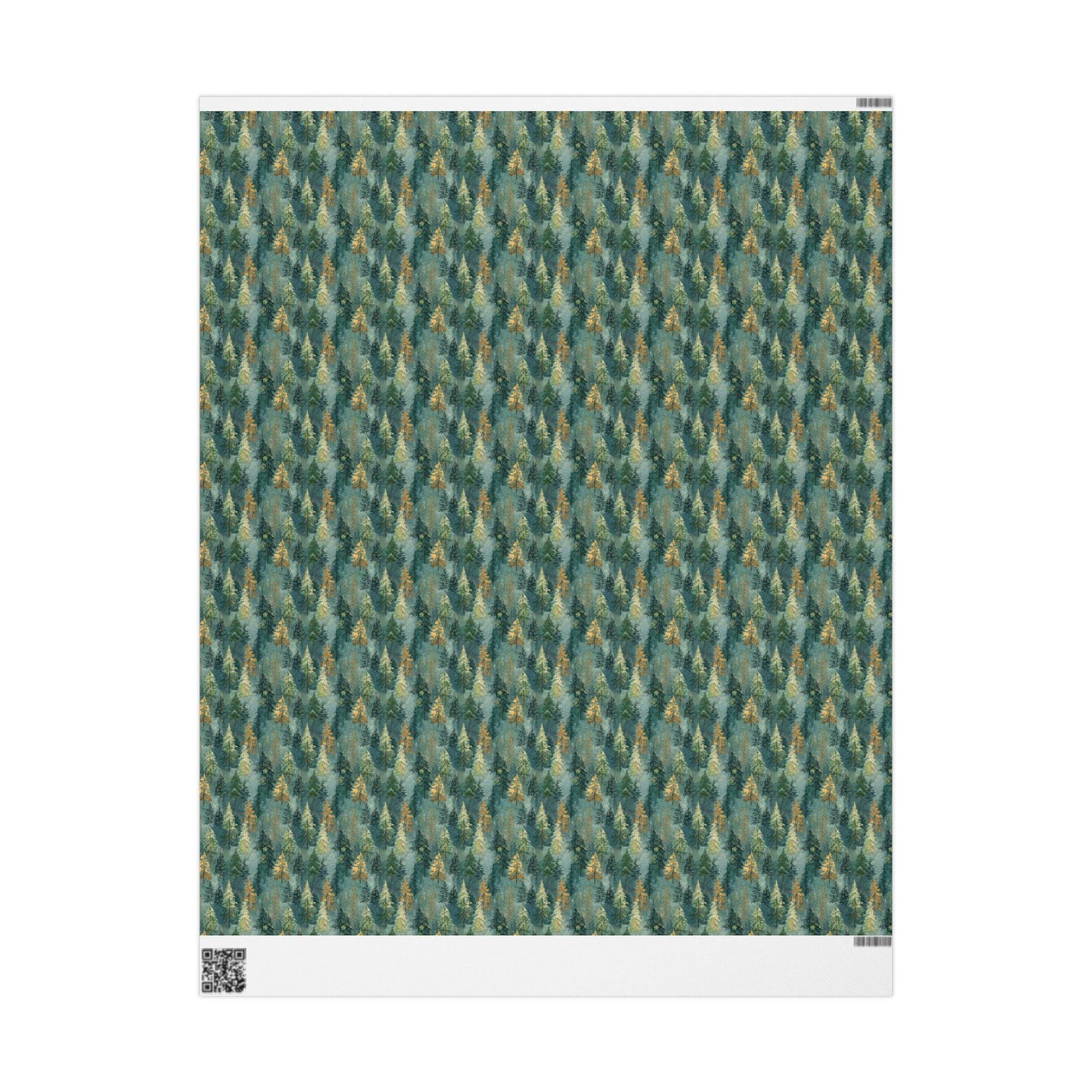 Christmas Gift Wrap Roll with Pine Trees and Pinecones, Rustic Winter Forest Wrapping Paper #16
