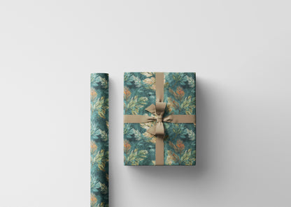 Winter Forest Holiday Wrapping Paper Roll, Pine Tree and Cone Gift Wrap for Christmas Gifts #17