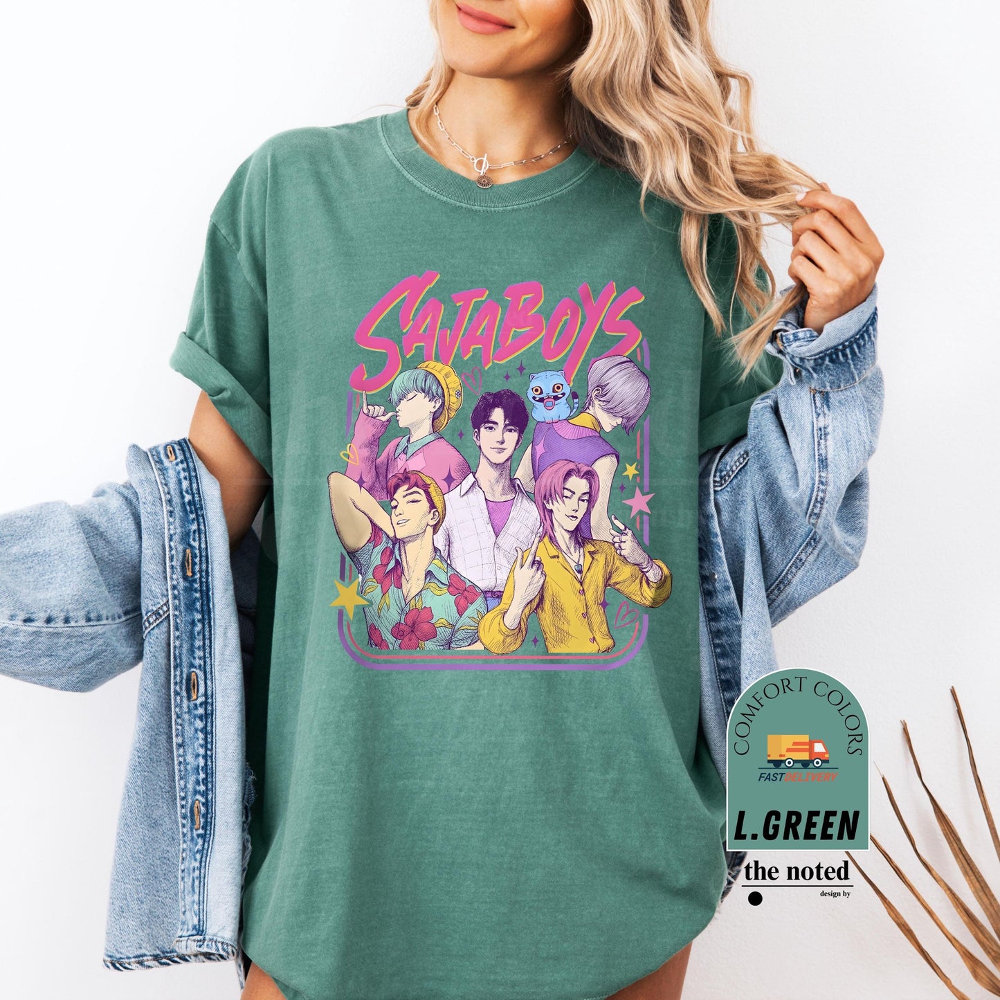 Saja Boys Boy Band Shirt, Comfort Colors® Kpop Demon Hunters Movie Shirt, Bootleg Retro Movie Shirt, Demon Hunters Merch Shirt